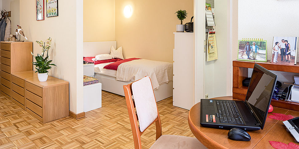 Schlafbereich in Ihrem Appartement im betreuten Wohnen Prien