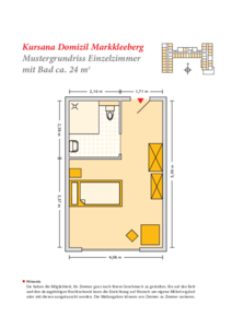 Grundrissbeispiel Einzelzimmer