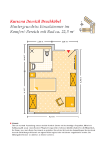 Grundrissbeispiel Einzelzimmer Komfort-Wohnbereich