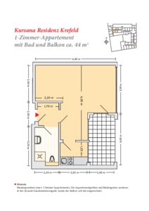 1 Zimmer (44 qm)
