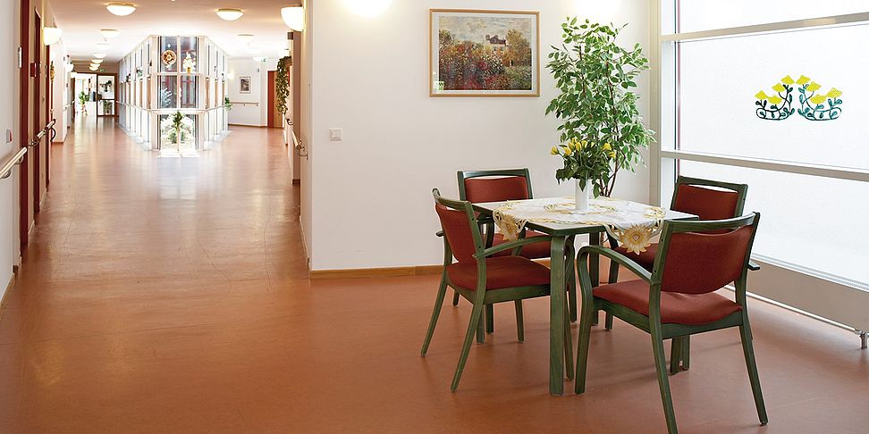 In den Sitzecken des betreuten Wohnen Torgelow, Haus am Tanger kann man sich ausruhen.
