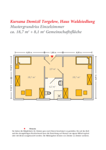 Grundrissbeispiel Einzelzimmer 