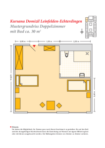 Grundrissbeispiel Doppelzimmer