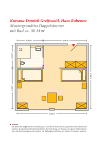 Grundrissbeispiel Doppelzimmer Haus Rubenow