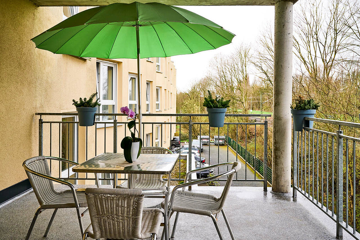 Balkon im Seniorenhaus Kurler Busch in Dortmund