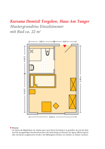 Grundrissbeispiel Einzelzimmer