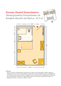 Grundrissbeispiel Einzelzimmer Komfort-Wohnbereich