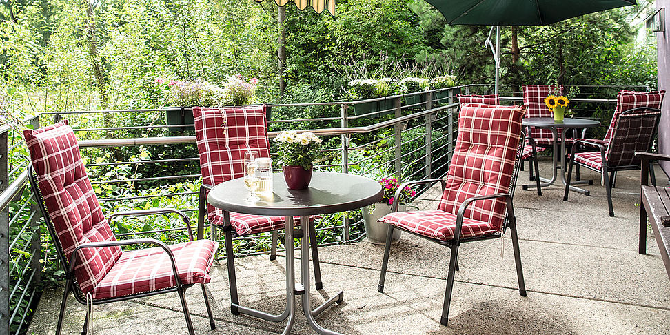 Schöner Ausblick von der Terrasse im betreuten Wohnen Herzogenaurach