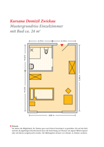 Grundrissbeispiel Einzelzimmer