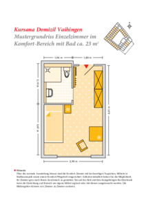 Grundrissbeispiel Einzelzimmer Komfort-Wohnbereich