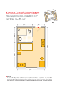 Grundrissbeispiel Einzelzimmer