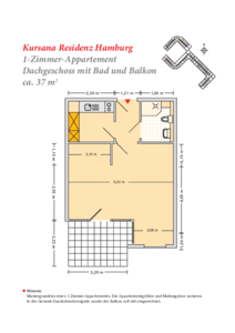 1 Zimmer Dachgeschoss (37 qm)